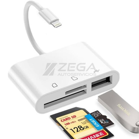 Adaptador lector 3 en 1 para IPad/iPhone.