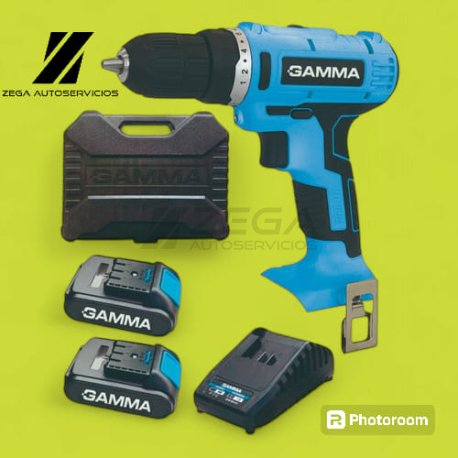 GAMMA maletin taladro atornillador inalambrico 12v con dos baterías y cargador.