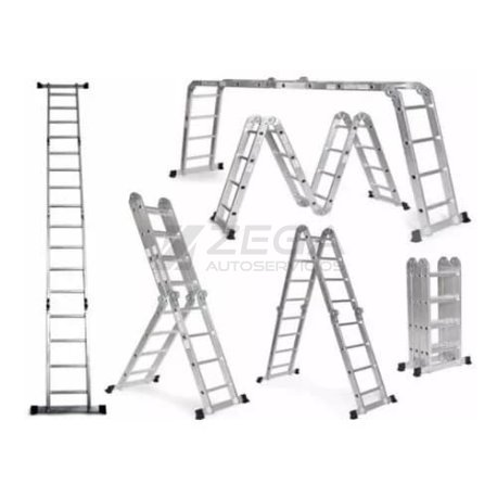 LÜSQTOFF escalera de aluminio plegable 16 escalones 4.7mts.