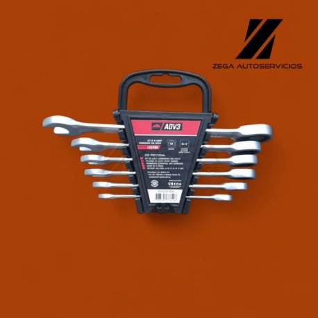 ADV3 set de llaves combinadas de cromo vanadio con críquet x 6u.