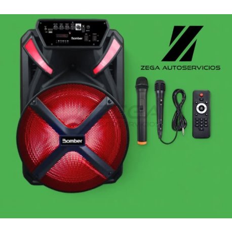 BOMBER parlante portátil Bluetooth 15' con control y micrófonos