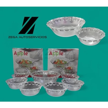 APPLE set de ensaladera + compoteras x7p.