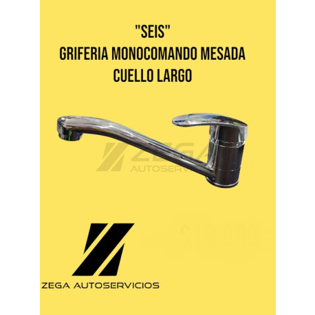 Griferia Monocomando Mesada Cuello Largo