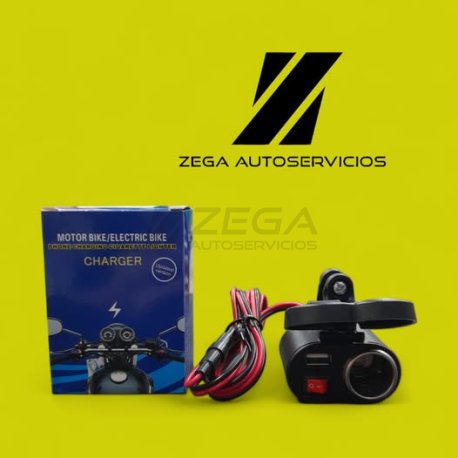 Cargador usb y encendedor para moto.