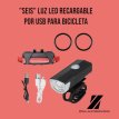 "Seis" Lud Led Recargable Por USB Para Bicicleta